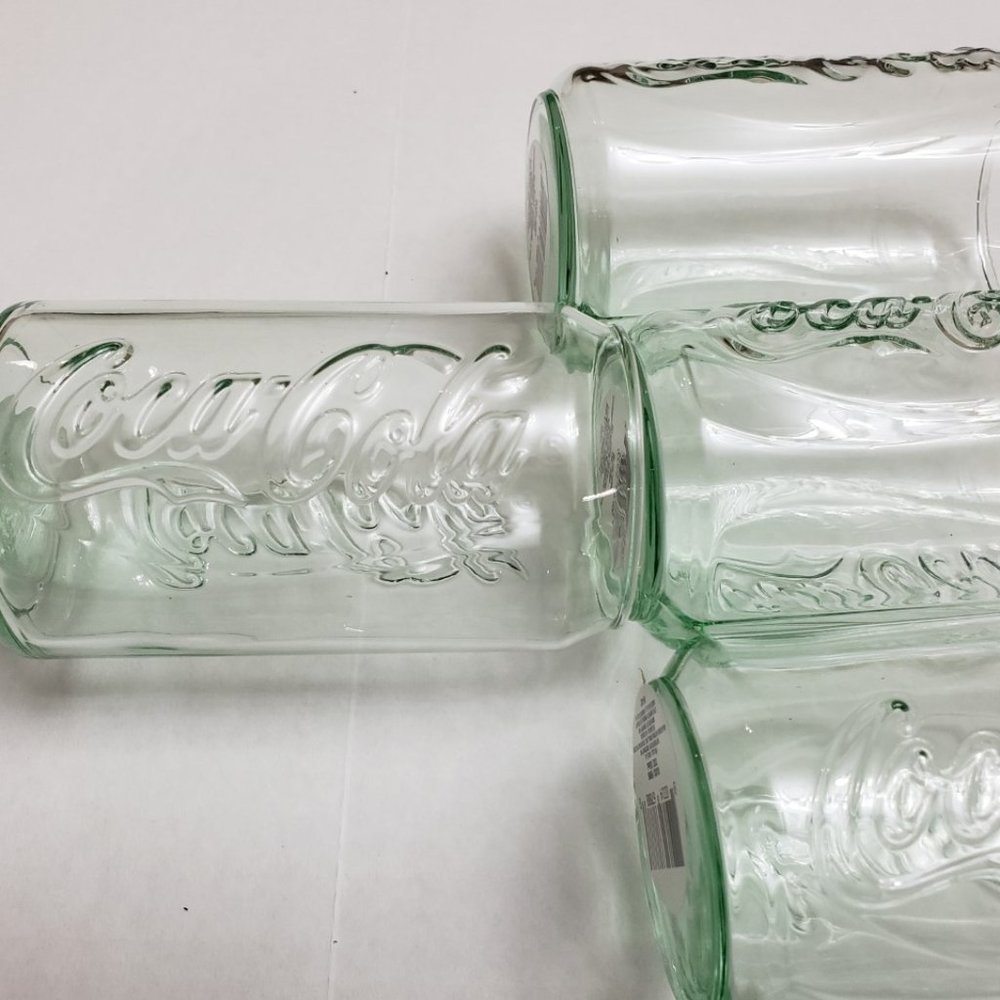 4 Coca-Cola® Can-Shaped Green Beverage Glasses - Picture 5 of 6